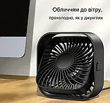 Портативний вентилятор TOPK K-52 з обертанням на 360 градусів (Чорний), фото 7