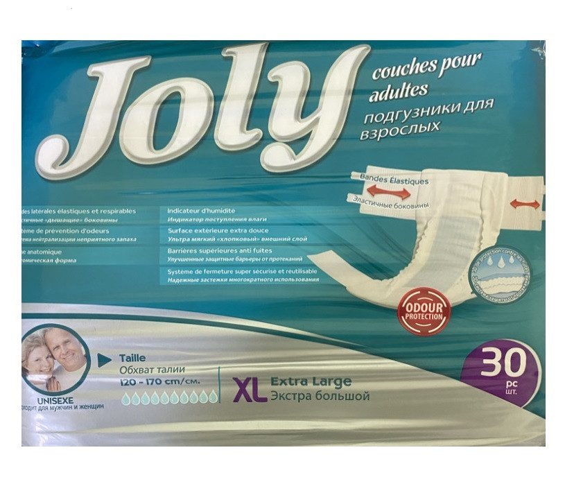 Підгузки для дорослих Joly 4 Extra Large 30 шт 10 крапель, фото 1
