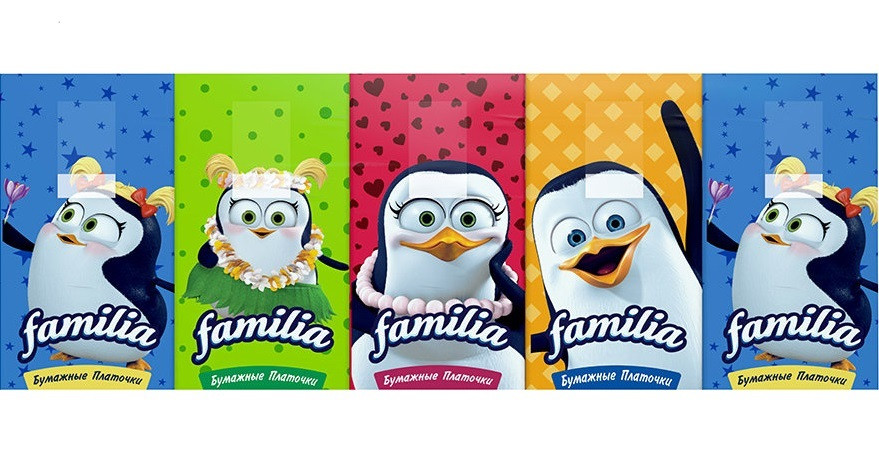 Носові хустинки Familia 3-шарові 10х10 шт, фото 1