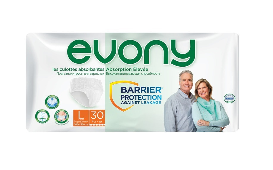 Підгузники-труси для дорослих Evony 3  Large 30 шт, фото 1