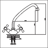 Змішувач для кухні двовентильний на керамиці Champion Smes 271 (CH0102), фото 2