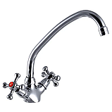 Змішувач для кухні двовентильний на керамиці Champion Smes 271 (CH0102), фото 4