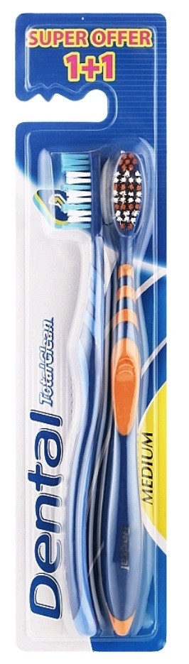 Зубна щітка Dental Total Clean середня 1+1, фото 1