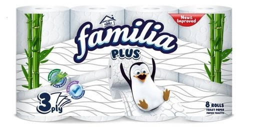 Папiр туалетний Familia 3-х шаровий 8х130 відривів