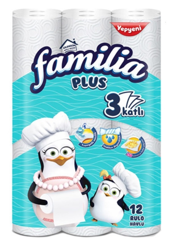 Рушники кухоннi Familia 3-х шарові 12 х 85 відривів, фото 1