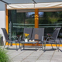 Елегантний набір меблів із текстиленовою оббивкою Manhattan, антрацит