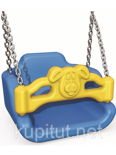 Гойдалки пластикові з обмежувачем на ланцюгах, фото 1