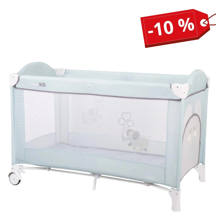 Ліжко-манеж дитяче FreeON Balloon elephant Dusty Mint