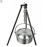 Алюмінієвий казан з дужкою та кришкою 3,0 л (23,5×12 см) для приготування страв на плиті та в поході, фото 10