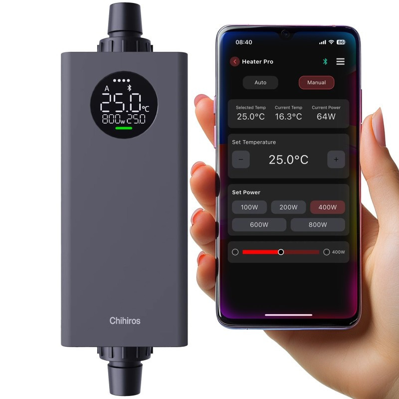 Нагрівач зовнішній Chihiros Heater Pro 16/22мм, 10-1000W з керуванням через додаток