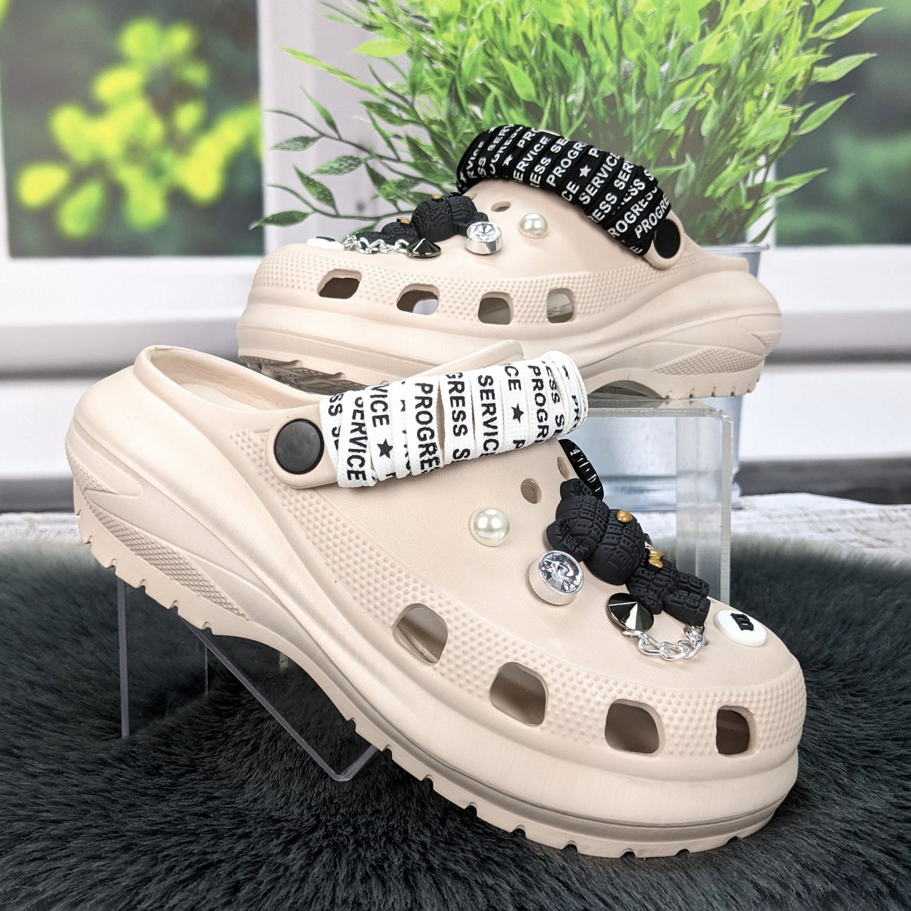 Кроки жіночі Progress бежеві з джибітсами на платформі 4868-3, фото 1