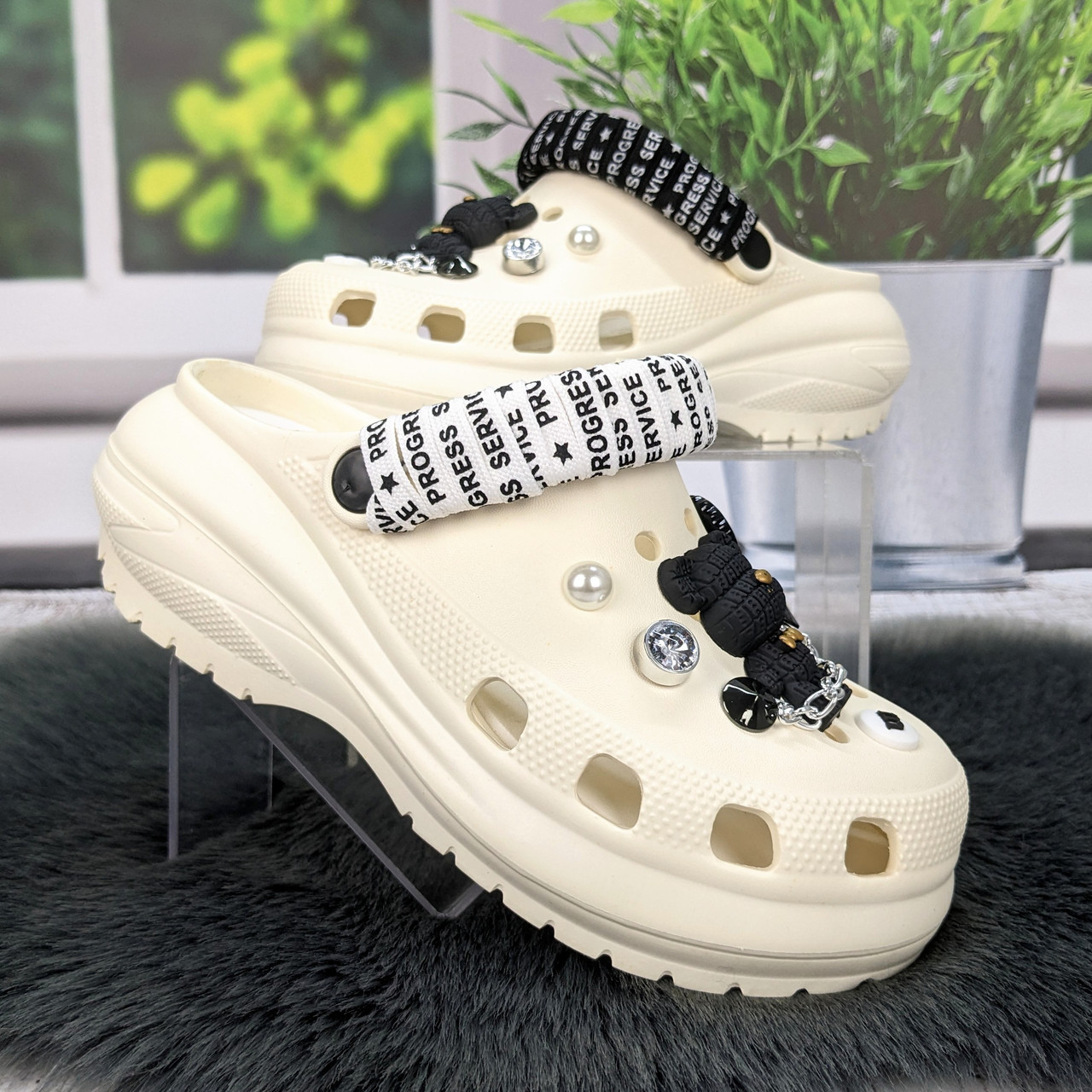 Кроки жіночі Progress молочні з джибітсами на платформі 4868-3, фото 1