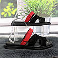 Шльопанці жіночі Amir чорні з червоним замшеві на плоскій підошві 4923, фото 2