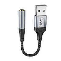 Переходник Hoco LS36 Sound Card USB to AUX 3.5mm (female) 12cm