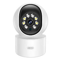 Смарт-камера відеоспостереження XO CR01 з поворотом 340°, 3MP, Wi-Fi, двостороннім зв'язком та кольоровим нічним баченням