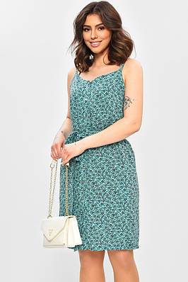 Сарафан жіночий зеленого кольору з принтом 202556T Безкоштовна доставка