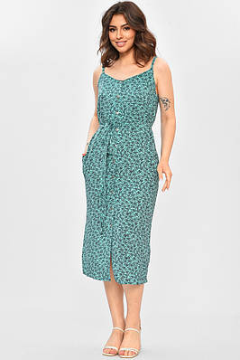 Сарафан жіночий зеленого кольору з принтом р.42 202557T Безкоштовна доставка