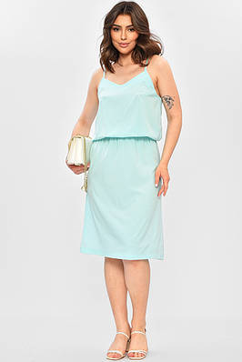 Сарафан жіночий однотонний м'ятного кольору 202599T Безкоштовна доставка