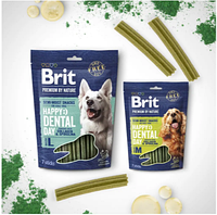 Ласощі для собак середніх порід Brit Premium Dental Snacks M з колагеном і спіруліною 180 г