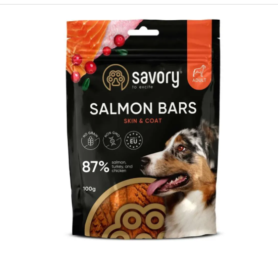 Смаколік для собак Savory для собак для здоров'я шкіри та шерсті з лососем