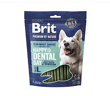 Ласощі для собак великих порід Brit Premium Happy Day Dental Snacks L з колагеном і спіруліною, 250 г