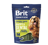 Ласощі для собак середніх порід Brit Premium Dental Snacks M з колагеном і спіруліною 180 г, фото 3