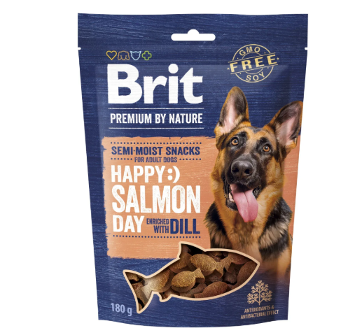 Ласощі Brit Premium Semi-moist Snacks Salmon with Dill напіввологі для cобаків із лососем і укропом 180 г
