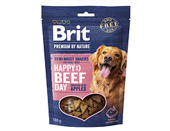 Ласощі для собак Brit Premium Semi-moist Snacks 180 г яловичина та яблука