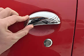 Накладки на ручки (нерж) 2 штуки, Carmos - Турецька сталь для Peugeot 107 2005-2014 рр