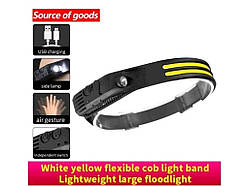 Ліхтар налобний 7реж. 5000K із сенсором та датчиком руху АКБ вбудований POLICE W689-2 (G28) LM122-6892 ТМ