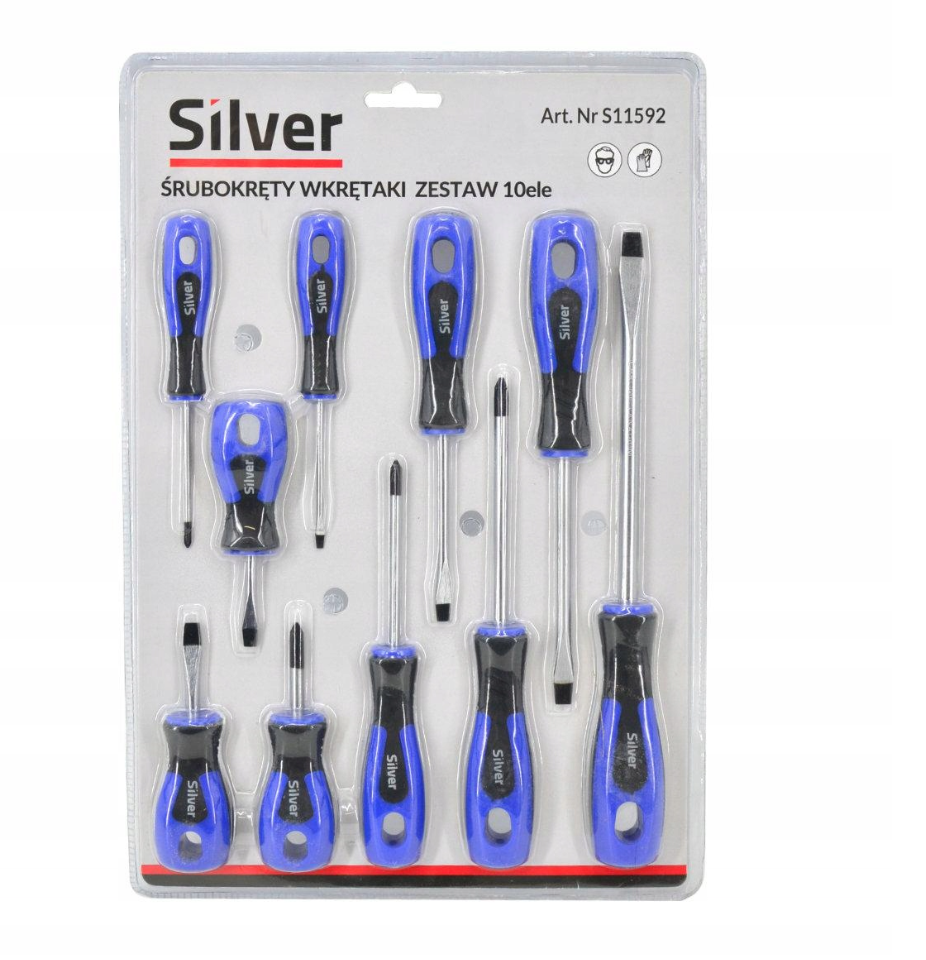 Набір викруток 10 шт. Cr-V Silver S11592