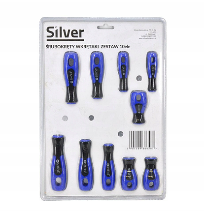 Набір викруток 10 шт. Cr-V Silver S11592, фото 2