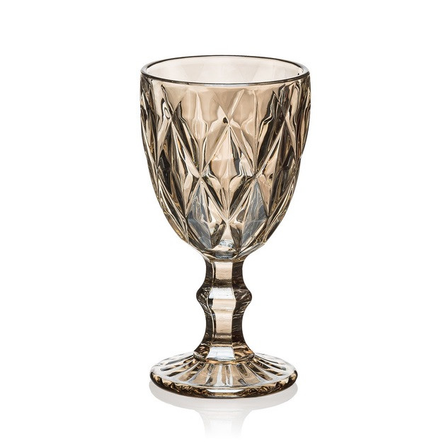 Набір келихів для вина Glassware 6 шт Подарункові кольорові скляні фужери для коктейлів 300 мл Gold