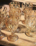 Набір келихів для вина Glassware 6 шт Подарункові кольорові скляні фужери для коктейлів 300 мл Gold, фото 5