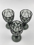 Набір келихів для вина Glassware 6 шт. Подарункові кольорові скляні фужери для коктейлів 300 мл Сірий, фото 3
