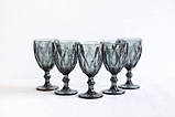 Набір келихів для вина Glassware 6 шт. Подарункові кольорові скляні фужери для коктейлів 300 мл Сірий, фото 4