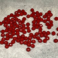 Бусина Рондель 4*3 мм, колір- червоний (не прозорий), арт 018264, 1-нитка ≈120-125 шт, Червоний