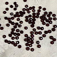 Бусина Рондель 4*3 мм, колір- бордовий (прозорий), арт 018265, 1-нитка ≈120-125 шт, Бордовий