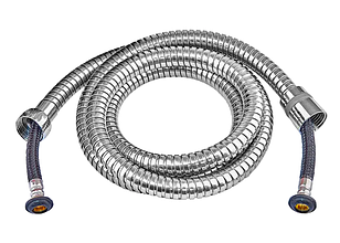 Шланг для душу армований нейлон/сталеве обплетення ZERIX Chr.F07 (ZX2865) 150 см