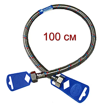 Гнучкий шланг для води обплетення нерж.сталь SANTAN (ГГ) 1/2" гайка – гайка, 100 см