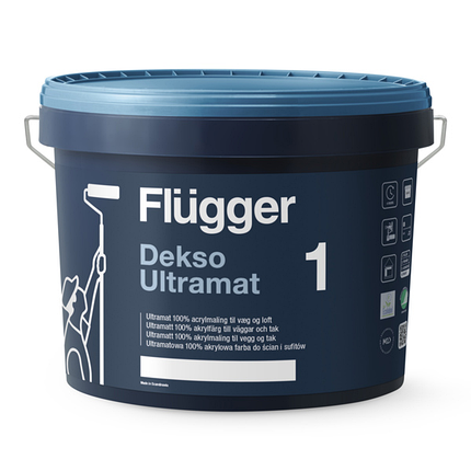Фарба акрилова ультраматова Flugger Dekso 1 (Base 4) 9.1л, фото 2