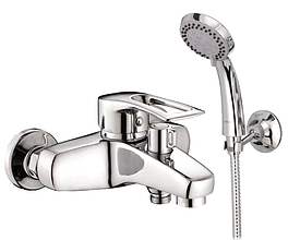 Змішувач для ванни з душовою лійкою HAIBA GERMES 009 EURO латунь хром (HB0141) картридж