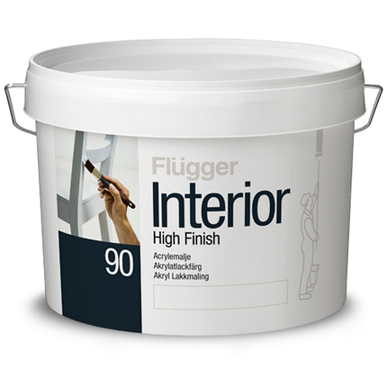 Емаль акрилова Flugger Interior High Finish 90 Біла 10 л., фото 3