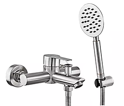 Змішувач для ванни з душовою лійкою MIXXUS / ZERIX DAX-142 EURO неіржавіюча сталь сатин (MI2821 / ZX4765) картридж