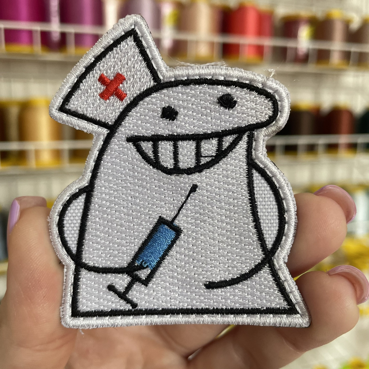 Шеврон, нашивка ФЛОРК ЛІКАР FLORK з липучкою 7см