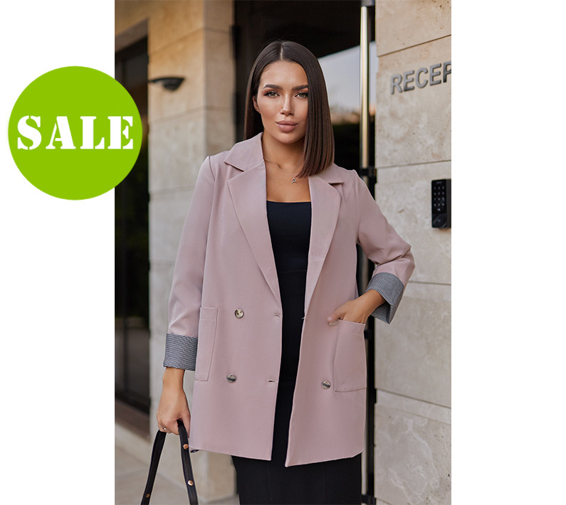 Жіночий базовий піджак на підкладці з манжетами "Lavita" Норма та батал, фото 1