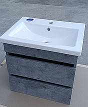 Тумба підвісна Minimal Grey 80 см з умивальником Комо, фото 6