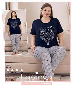 Гарний домашній комплект - жіноча піжама 2XL-5XL