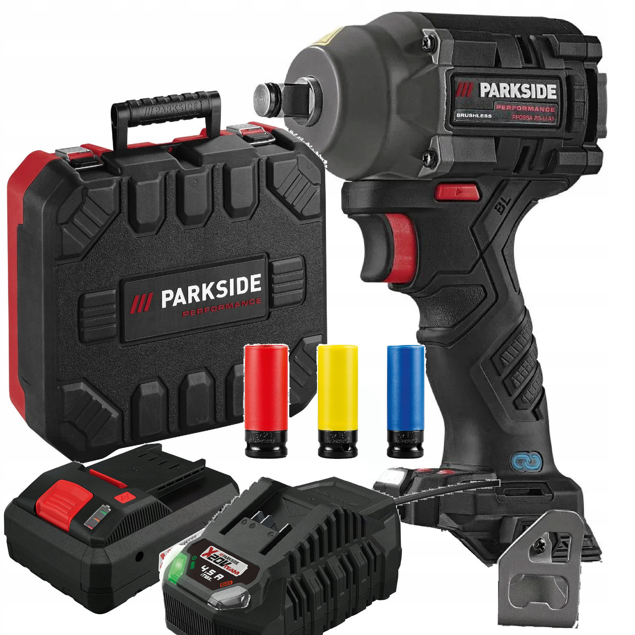 Безщітковий ударний гайковерт PARKSIDE PERFORMANCE PPDSSA 20-Li A1 + акб 4ah, фото 1