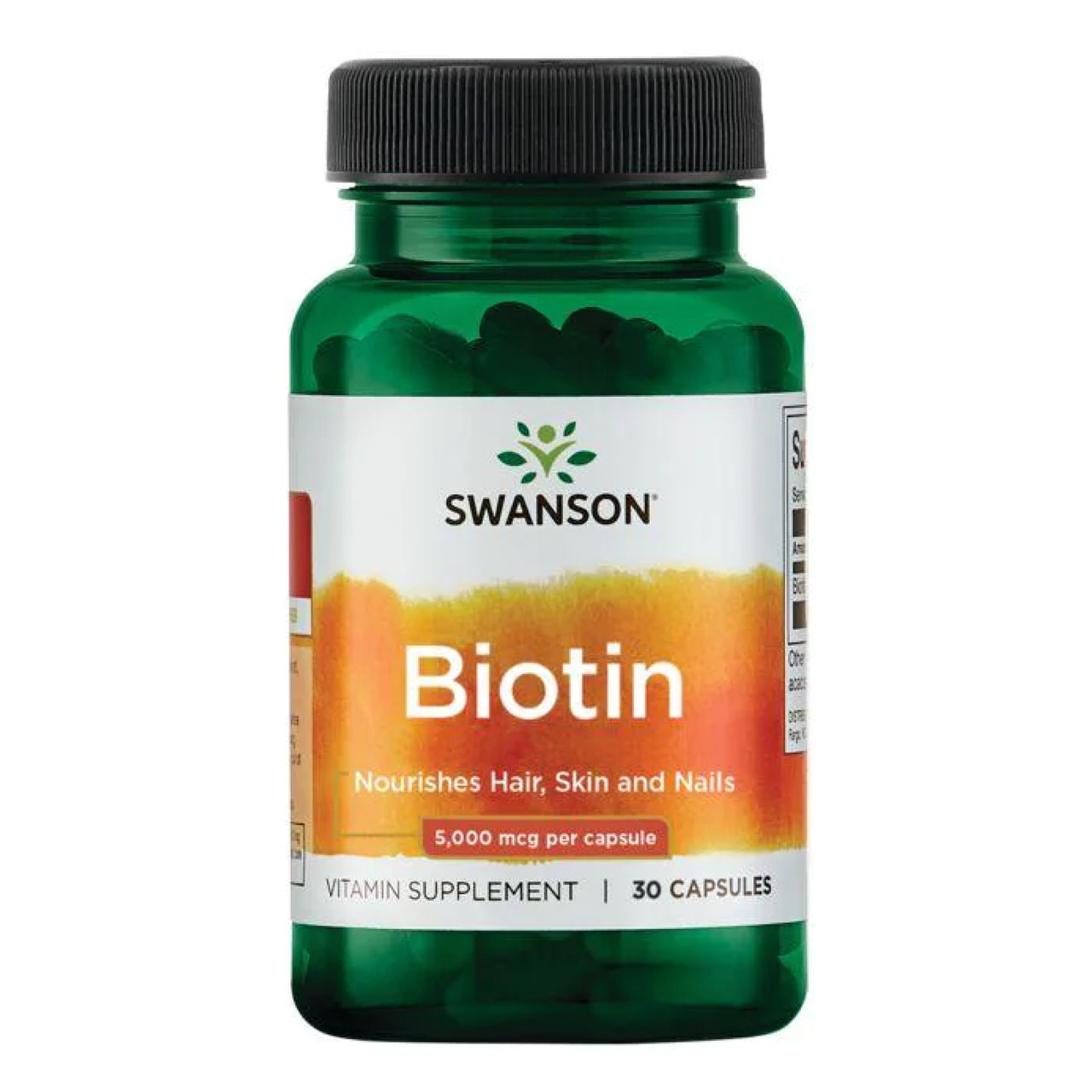 Біотин Swanson Biotin 5000 мкг, 30 капсул, фото 1